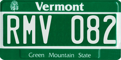 VT license plate RMV082