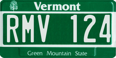 VT license plate RMV124