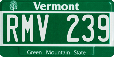 VT license plate RMV239