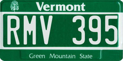 VT license plate RMV395