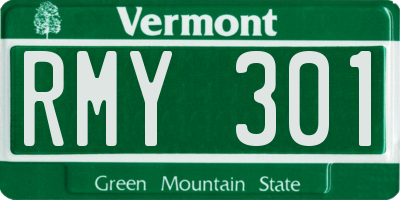 VT license plate RMY301