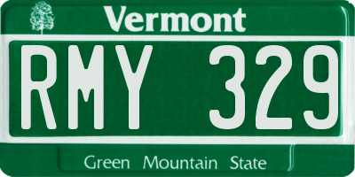 VT license plate RMY329