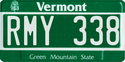 VT license plate RMY338