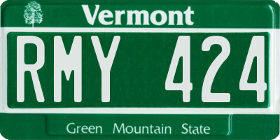 VT license plate RMY424