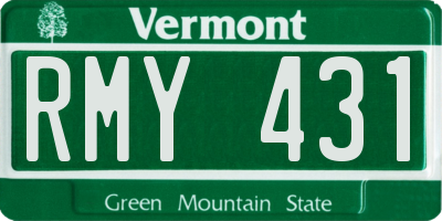 VT license plate RMY431