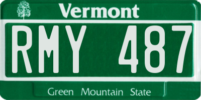 VT license plate RMY487