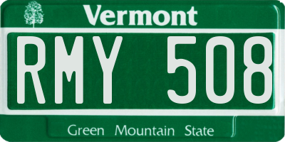 VT license plate RMY508