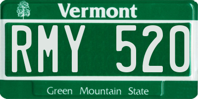 VT license plate RMY520