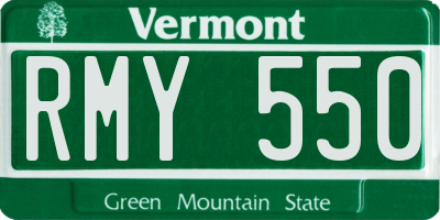 VT license plate RMY550