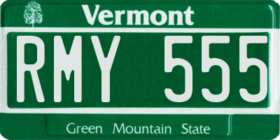 VT license plate RMY555