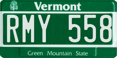 VT license plate RMY558
