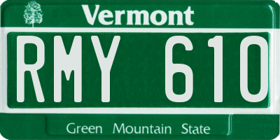 VT license plate RMY610