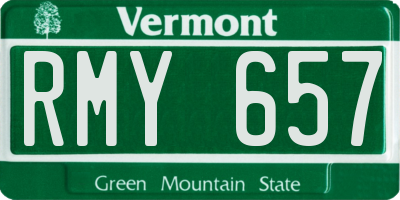 VT license plate RMY657