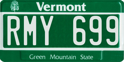 VT license plate RMY699
