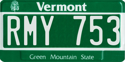 VT license plate RMY753