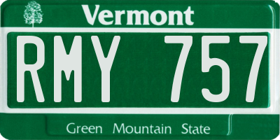 VT license plate RMY757