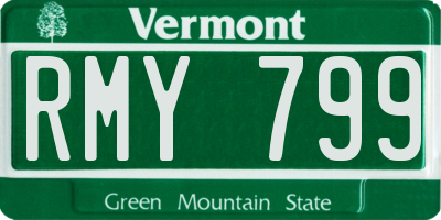 VT license plate RMY799