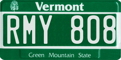 VT license plate RMY808