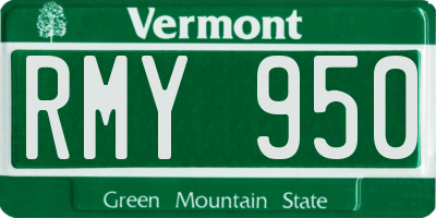 VT license plate RMY950
