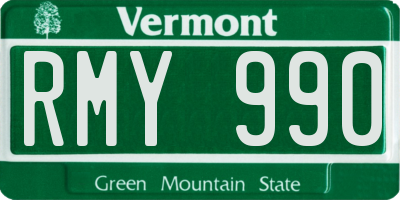 VT license plate RMY990