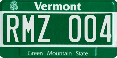VT license plate RMZ004