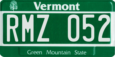VT license plate RMZ052