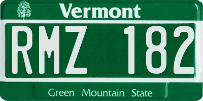 VT license plate RMZ182