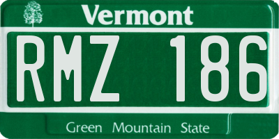 VT license plate RMZ186