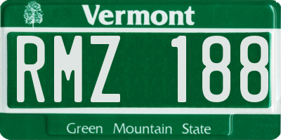 VT license plate RMZ188