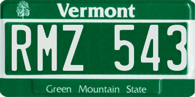 VT license plate RMZ543