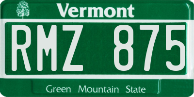 VT license plate RMZ875