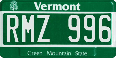 VT license plate RMZ996