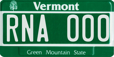 VT license plate RNA000