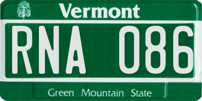 VT license plate RNA086