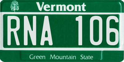 VT license plate RNA106