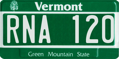 VT license plate RNA120