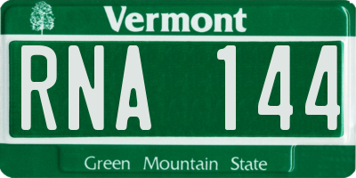VT license plate RNA144