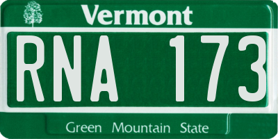 VT license plate RNA173