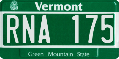 VT license plate RNA175