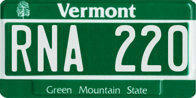 VT license plate RNA220