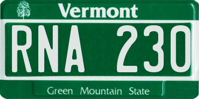 VT license plate RNA230