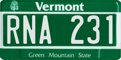 VT license plate RNA231