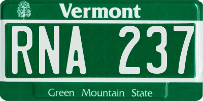 VT license plate RNA237