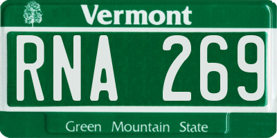 VT license plate RNA269