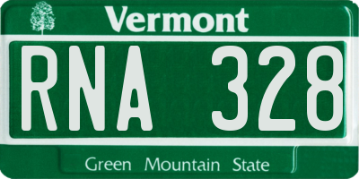 VT license plate RNA328