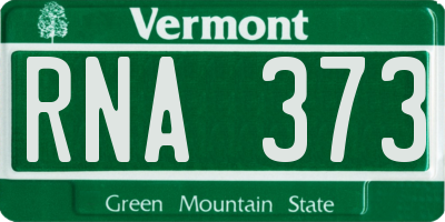 VT license plate RNA373