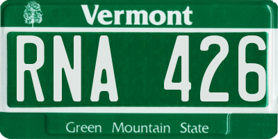 VT license plate RNA426