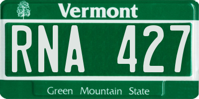 VT license plate RNA427