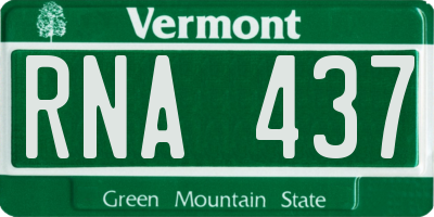 VT license plate RNA437