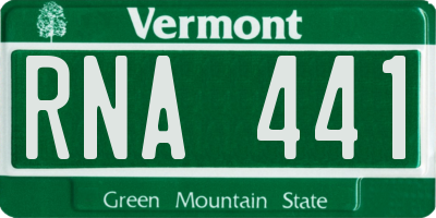 VT license plate RNA441